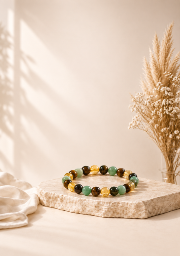 Money Attraction Bracelet – 4 Crystal Wealth Blend | Abundance, Prosperity & Success
