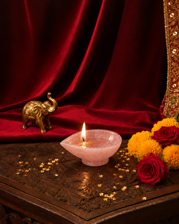 Rose Quartz Diya – Love, Peace & Positive Energy