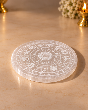 Celestial Selenite Charging Plate | Crystal Cleansing, Clarity & Positive Energy