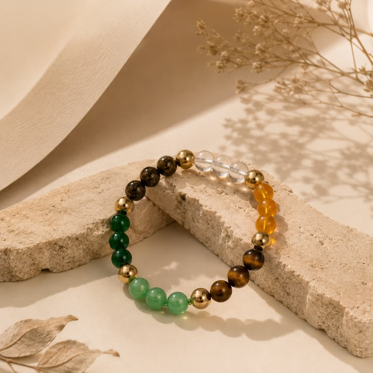 Energised Dhan Yog Bracelet – 7 Crystal Wealth Blend