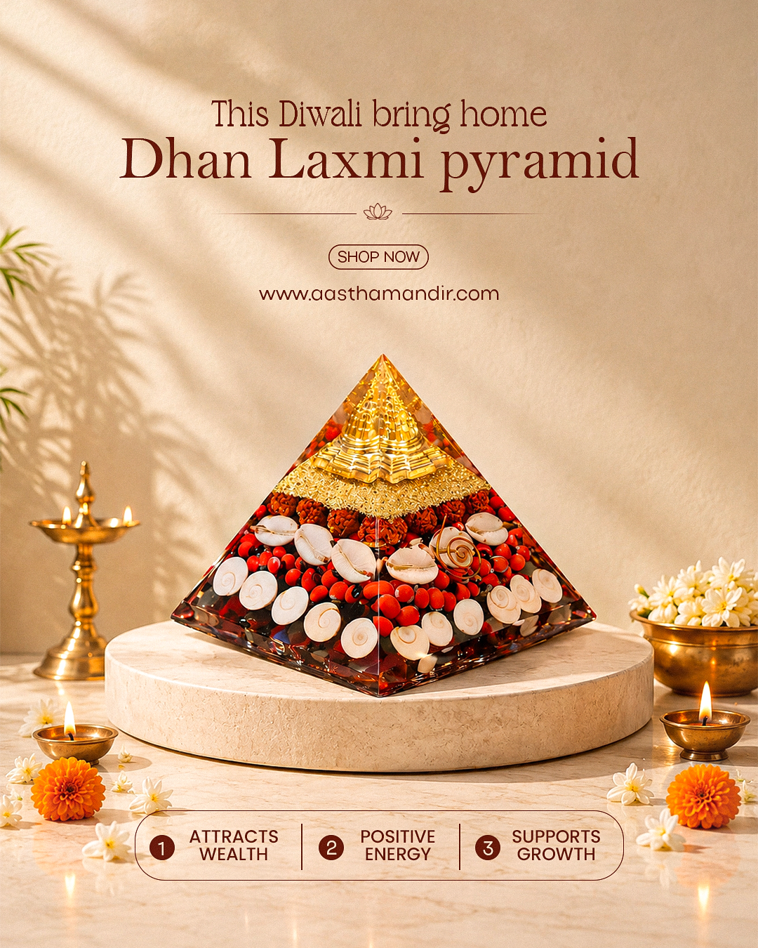 Laxmi Pyramid – Shree Yantra & Gomti Chakra for Wealth