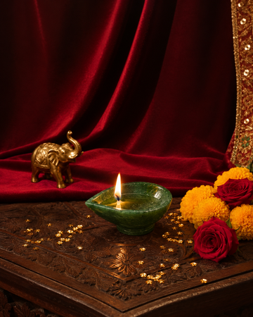 Green Jade Diya – Harmony, Prosperity & Positive Energy